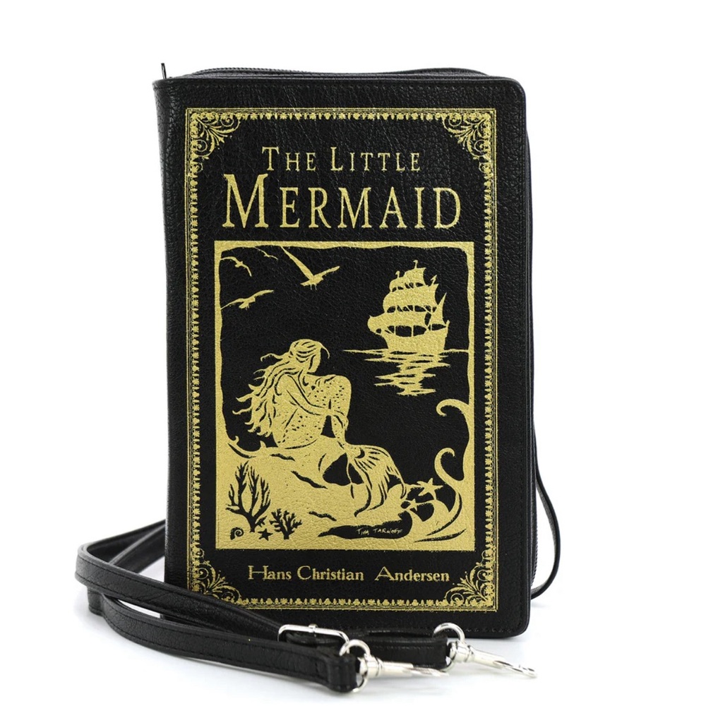 The Little Mermaid Black Crossbody Bag - Book Cover Design